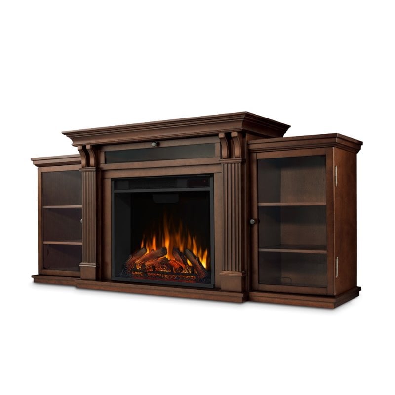 Real Flame Calie TV Stand with Electric Fireplace in Dark Espresso