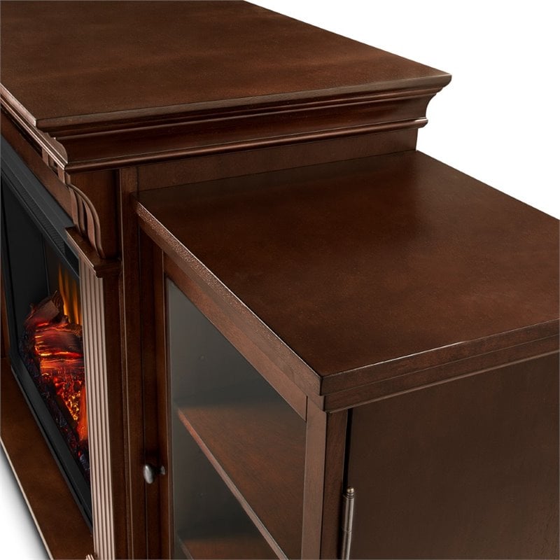Real Flame Calie TV Stand with Electric Fireplace in Dark Espresso