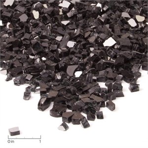 Real Flame Reflective Fire Glass in Black