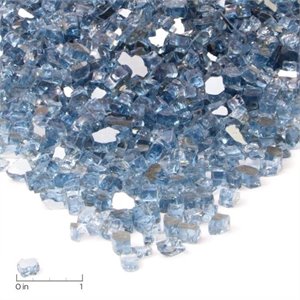 Real Flame Reflective Fire Glass in Blue