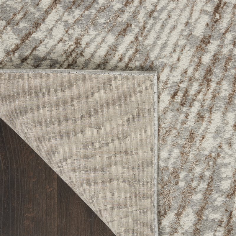 Nourison Home Glow 2' x 8' Gray Mocha Fabric Area Rug