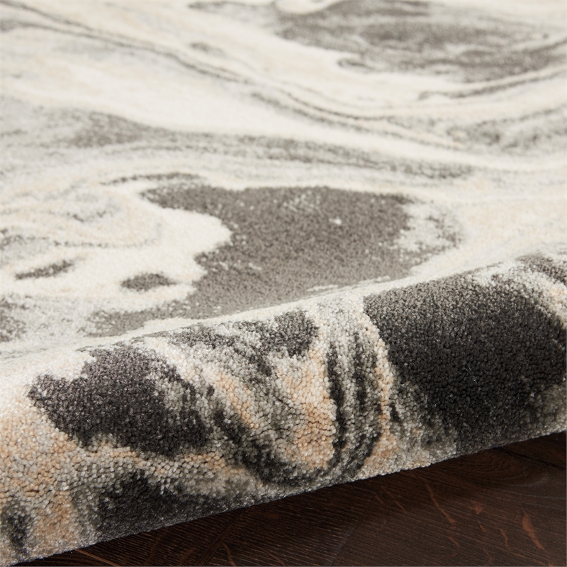 Inspire Me Home Decor Elegance 2' x 4' Gray & White Modern Fabric Indoor Rug