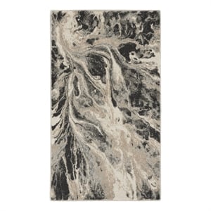Inspire Me Home Decor Elegance 2' x 4' Gray & White Modern Fabric Indoor Rug