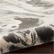 Inspire Me Home Decor Elegance 4' Round Gray and White Fabric Modern Indoor Rug
