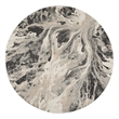Inspire Me Home Decor Elegance 4' Round Gray and White Fabric Modern Indoor Rug
