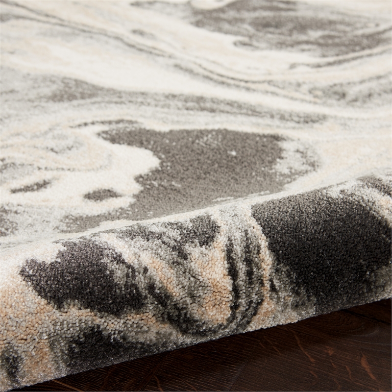 Nourison  Elegance 6' x 9' Fabric Gray Multicolor Modern Indoor Rug