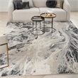 Nourison  Elegance 6' x 9' Fabric Gray Multicolor Modern Indoor Rug