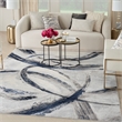 Nourison Splash 9' x 12' Gray Navy Modern Indoor Fabric Rug