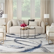 Nourison Splash 9' x 12' Gray Navy Modern Indoor Fabric Rug