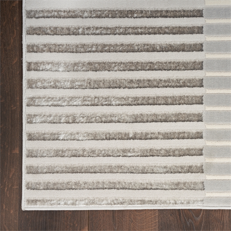 Nourison Splash 9' x 12' Silver Gray Modern Indoor Fabric Rug