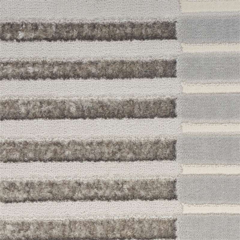Nourison Splash 9' x 12' Silver Gray Modern Indoor Fabric Rug