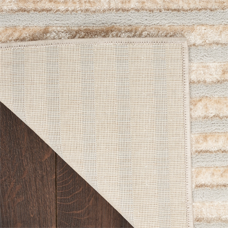 Nourison Splash 9' x 12' Beige Silver Modern Indoor Fabric Rug