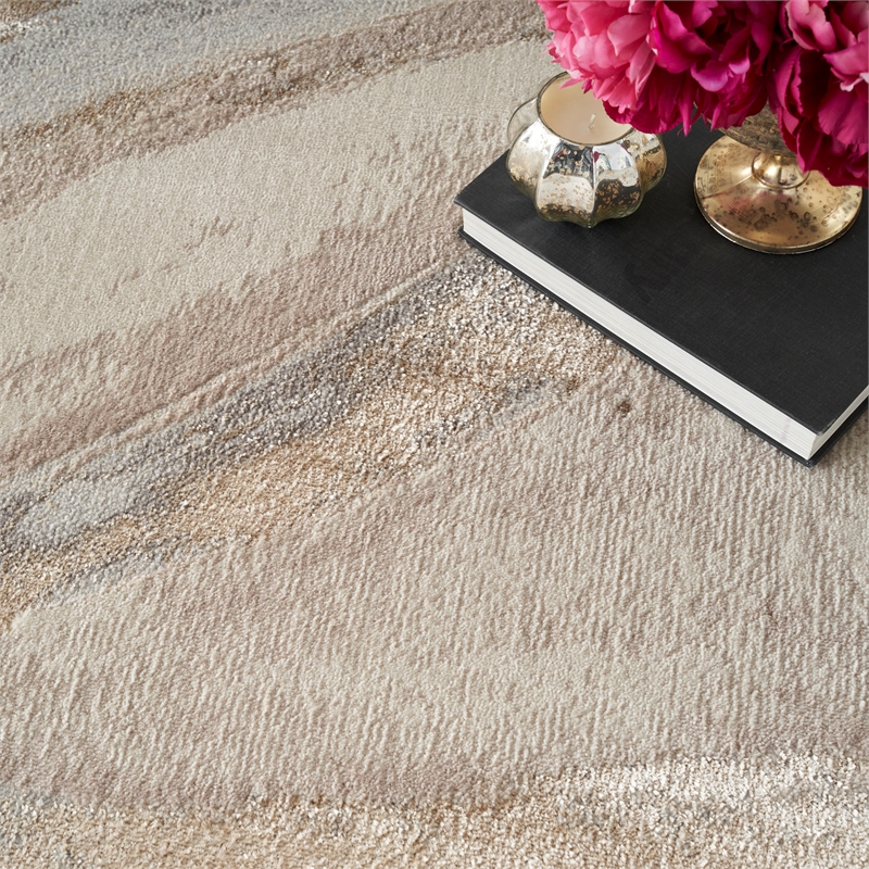Nourison Splash 12' x 15' Beige Gray Modern Indoor Fabric Rug