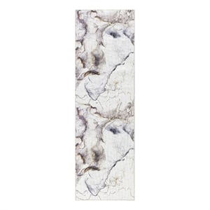 Nourison  Daydream 26x90&quot Indoor Contemporary Fabric Rug in Ivory/Multi-Color