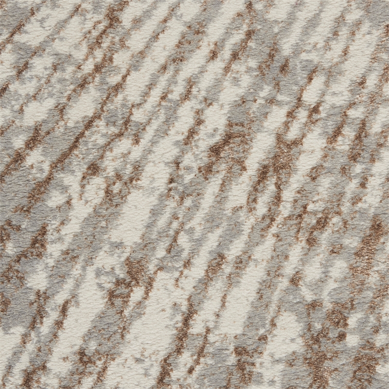 Nourison Glow 6' x 9' Gray Mocha Glam Fabric Indoor Rug