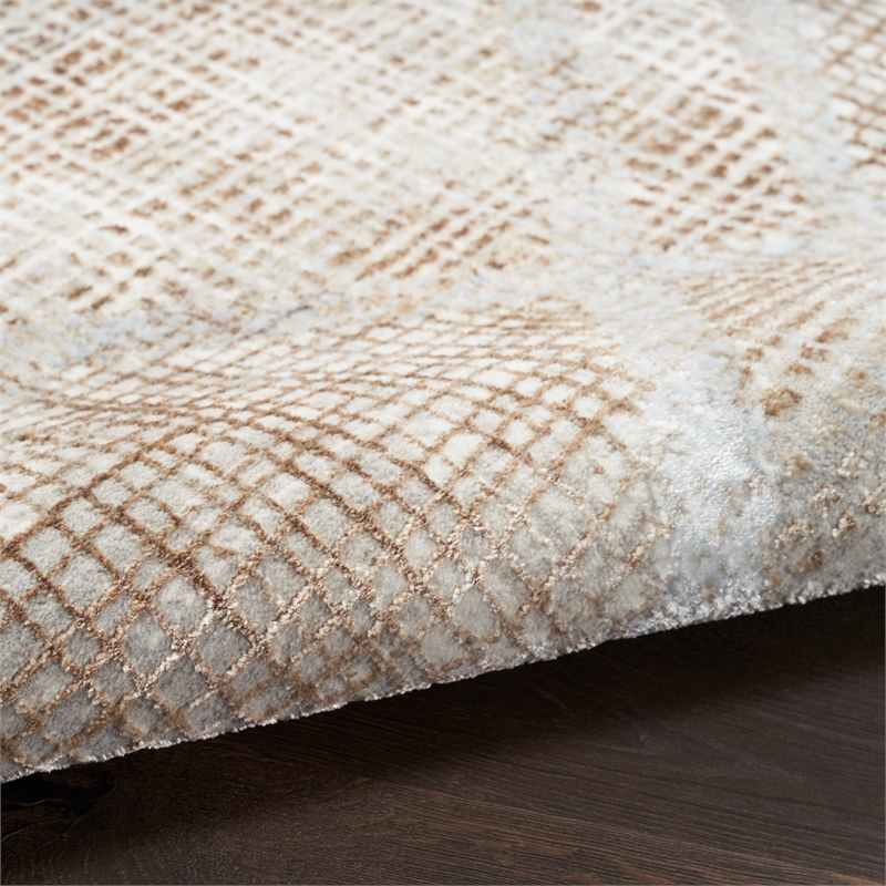 Nourison Sparkle 9' x 12' Gray Mocha Modern Indoor Rug