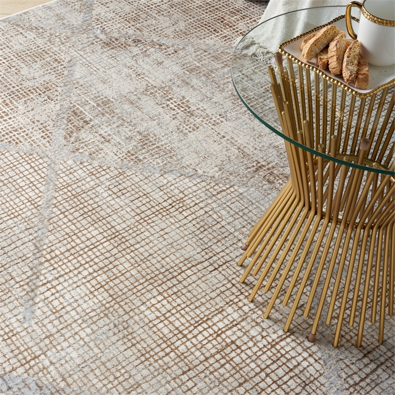 Nourison Sparkle 9' x 12' Gray Mocha Modern Indoor Rug