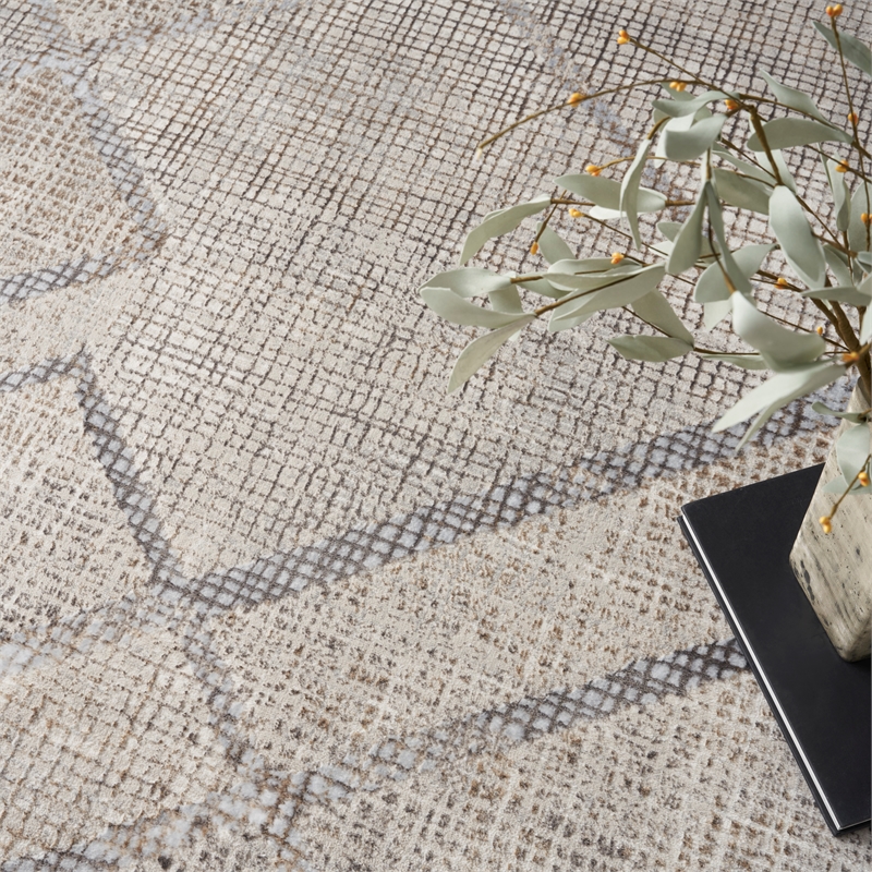 Nourison Sparkle 9' x 12' Grey Modern Fabric Indoor Rug
