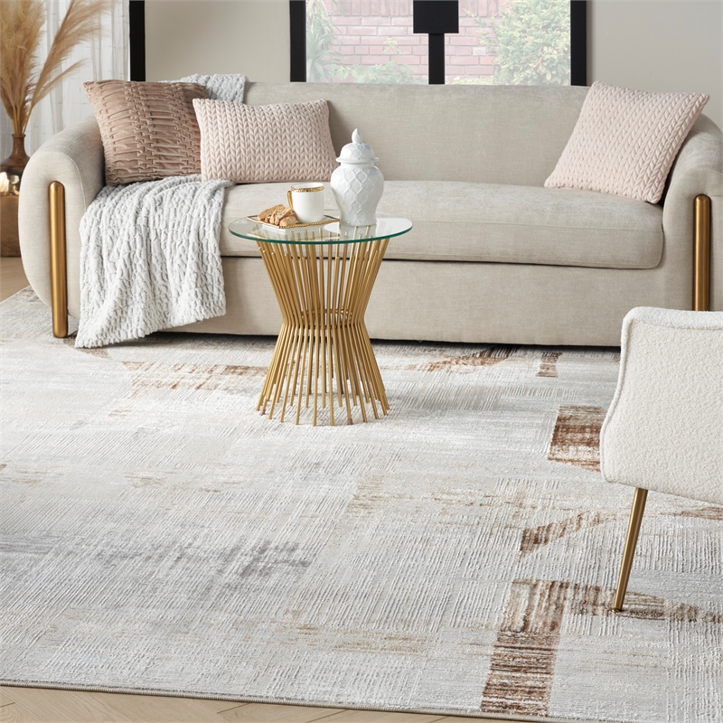 Nourison Sparkle 9' x 12' Gray Modern Indoor Rug