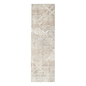 Nourison Sparkle 2'3&quot x 7'6&quot Gray Mocha Modern Indoor Rug