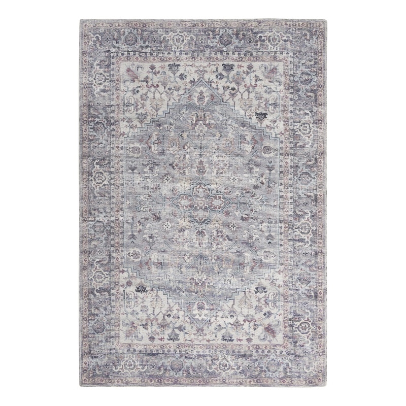 Nourison New Concept Washables 4' x 6' Grey Vintage Indoor Rug