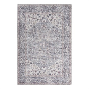 Nourison New Concept Washables 4' x 6' Grey Vintage Indoor Rug