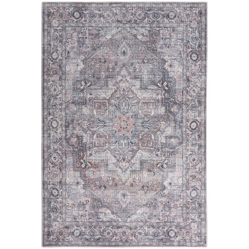 Nourison New Concept Washables 4' x 6' Grey Vintage Indoor Rug