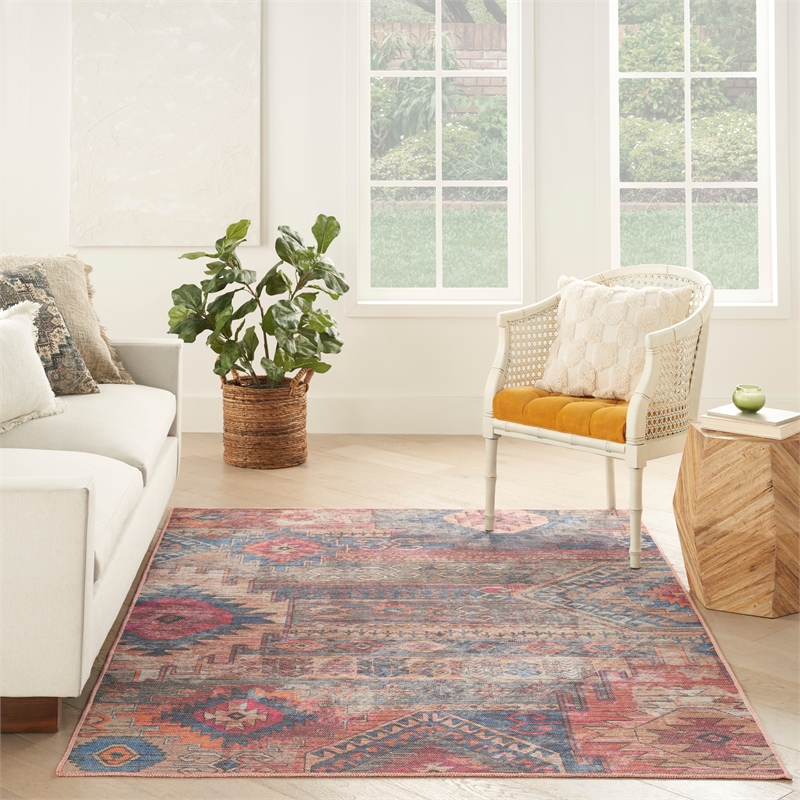 Nourison New Concept Washables 4' x 6' Multicolor Vintage Indoor Rug