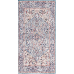 Nourison New Concept Washables 2' x 3'9&quot Blue Multicolor Vintage Indoor Rug