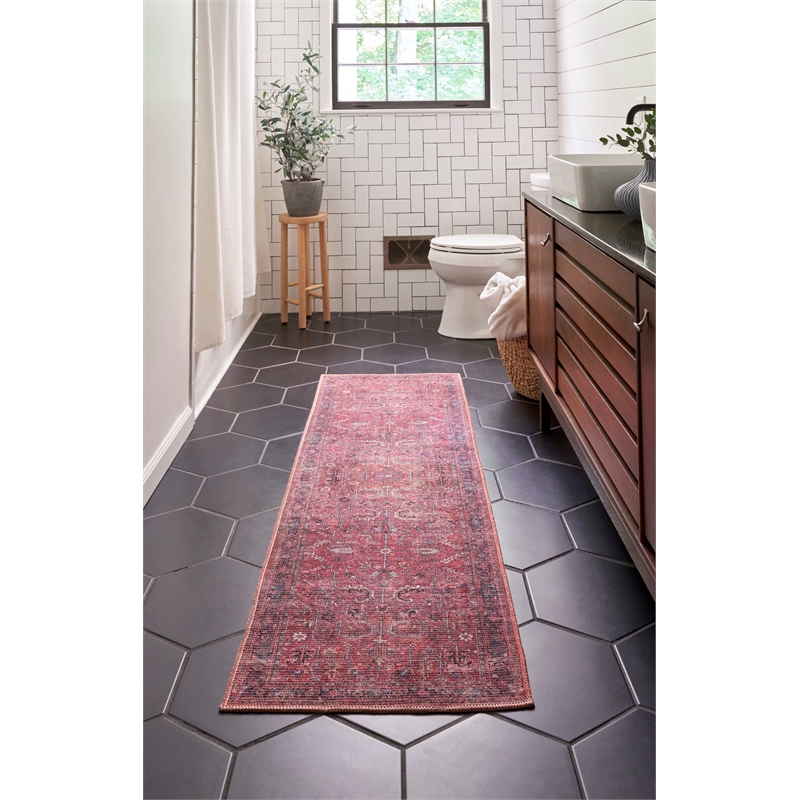 Nourison New Concept Washables 2' x 6' Brick Vintage Indoor Rug