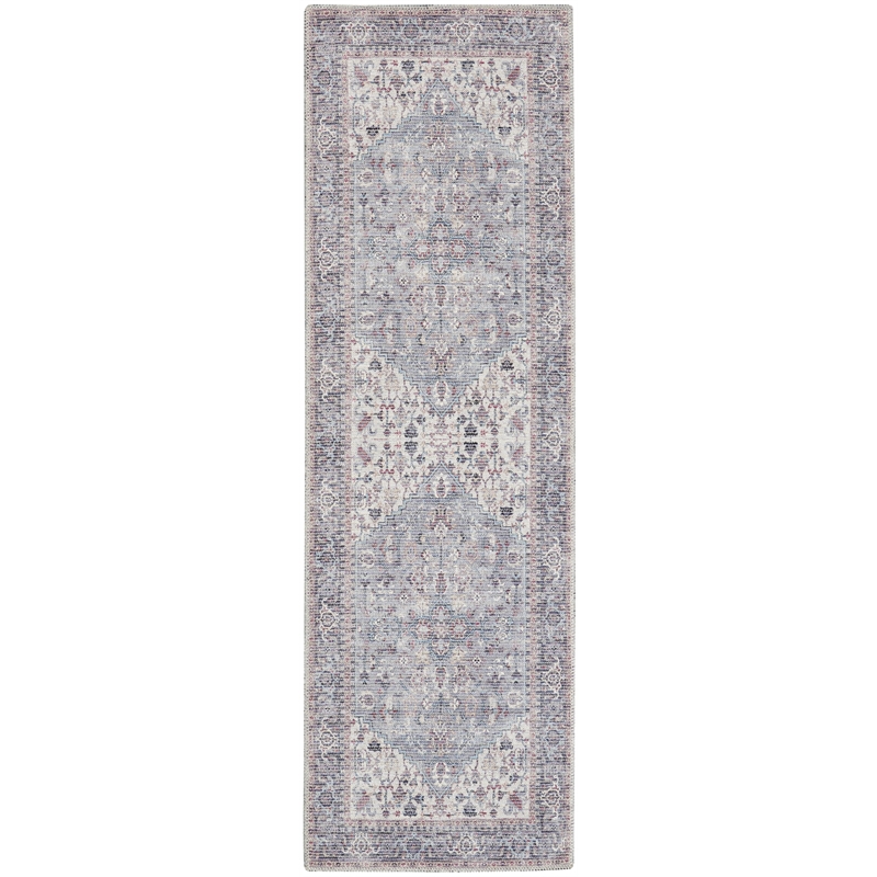 Nourison New Concept Washables 2' x 6' Grey Vintage Indoor Rug