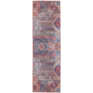 Nourison New Concept Washables 2' x 6' Multicolor Vintage Indoor Rug