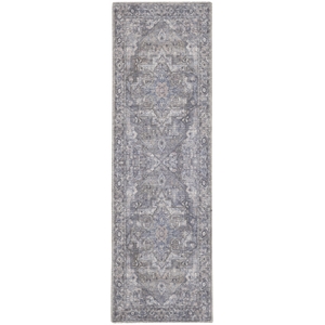 Nourison New Concept Washables 2'2&quot x 8' Grey Vintage Indoor Rug