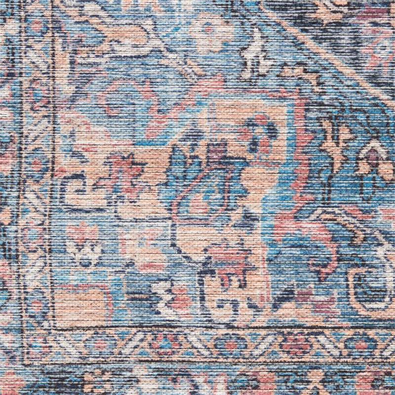 Nourison New Concept Washables 4' x 6' Light Blue Multicolr Vintage Indoor Rug