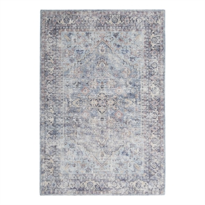 Nourison New Concept Washables 9'2&quot x 12' Light Grey Blue Vintage Indoor Rug
