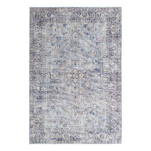 Nourison New Concept Washables 7'10&quot x 9'10&quot Light Grey Blue Vintage Indoor Rug