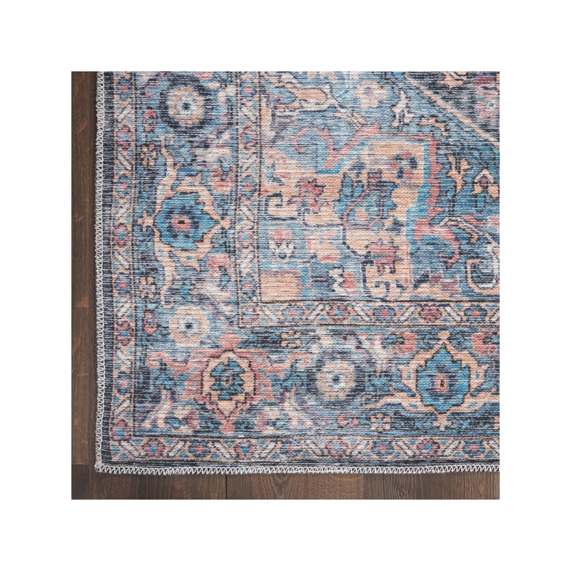 Nourison New Concept Washables 8' x 10' Light Blue Multicolr Vintage Indoor Rug