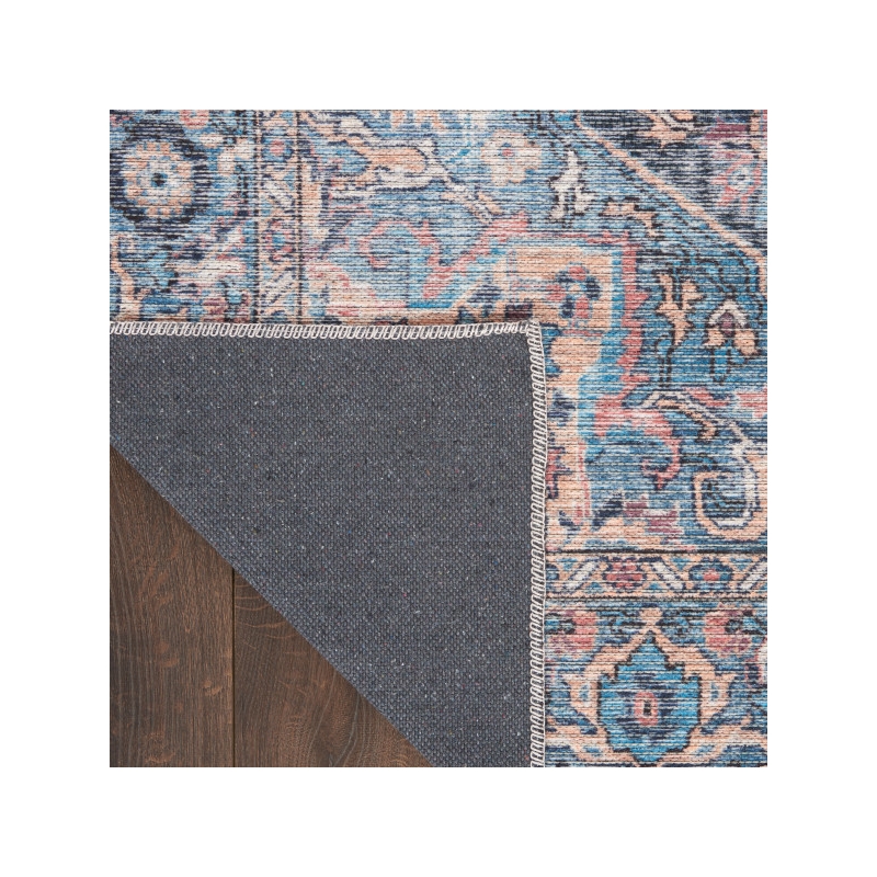 Nourison New Concept Washables 8' x 10' Light Blue Multicolr Vintage Indoor Rug