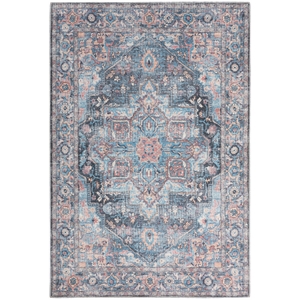 Nourison New Concept Washables 6' x 9' Light Blue Multicolr Vintage Indoor Rug