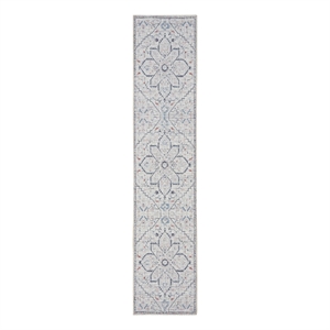 Nourison New Concept Washables 2'2&quot x 10' Ivory Blue Farmhouse Indoor Rug