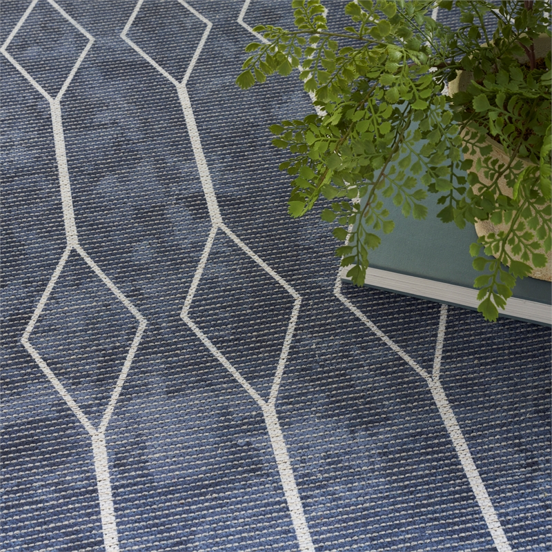Nourison New Concept Washables 4' x 6' Navy Modern Indoor Rug