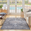 Nourison New Concept Washables 4' x 6' Ivory Navy Vintage Indoor Rug