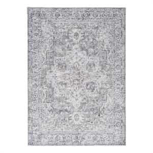 Nourison New Concept Washables 5'3&quot x 7'3&quot Ivory Grey Vintage Indoor Rug