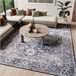 Nourison New Concept Washables 6' x 9' Ivory Navy Vintage Indoor Rug