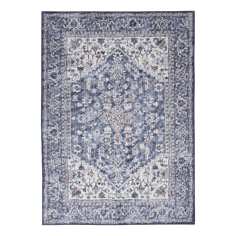 Nourison New Concept Washables 6' x 9' Navy Ivory Vintage Indoor Rug