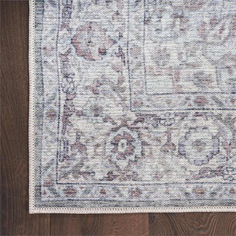 Nourison New Concept Washables 2' x 6' Ivory Grey Vintage Indoor Rug