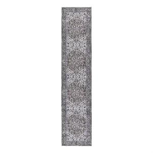 Nourison New Concept Washables 2' x 6' Olive Ivory Vintage Indoor Rug
