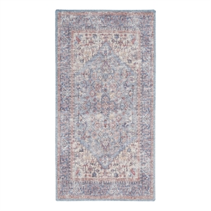 Nourison New Concept Washables 3' x 5' Blue Multicolor Vintage Indoor Rug