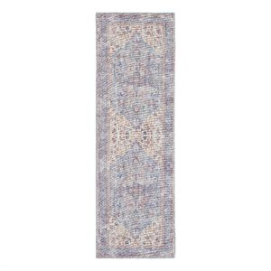 Nourison New Concept Washables 2'2&quot x 12' Blue Multicolor Vintage Indoor Rug