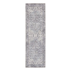Nourison New Concept Washables 2'2&quot x 12' Grey Vintage Indoor Rug